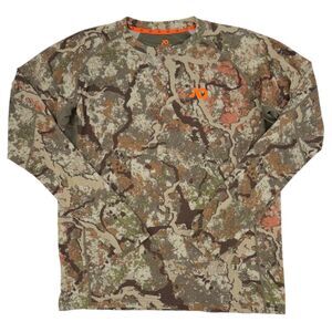 First Lite Men's AeroWool Wick Ultralight 150 Camo Base Layer Merino Shirt Large